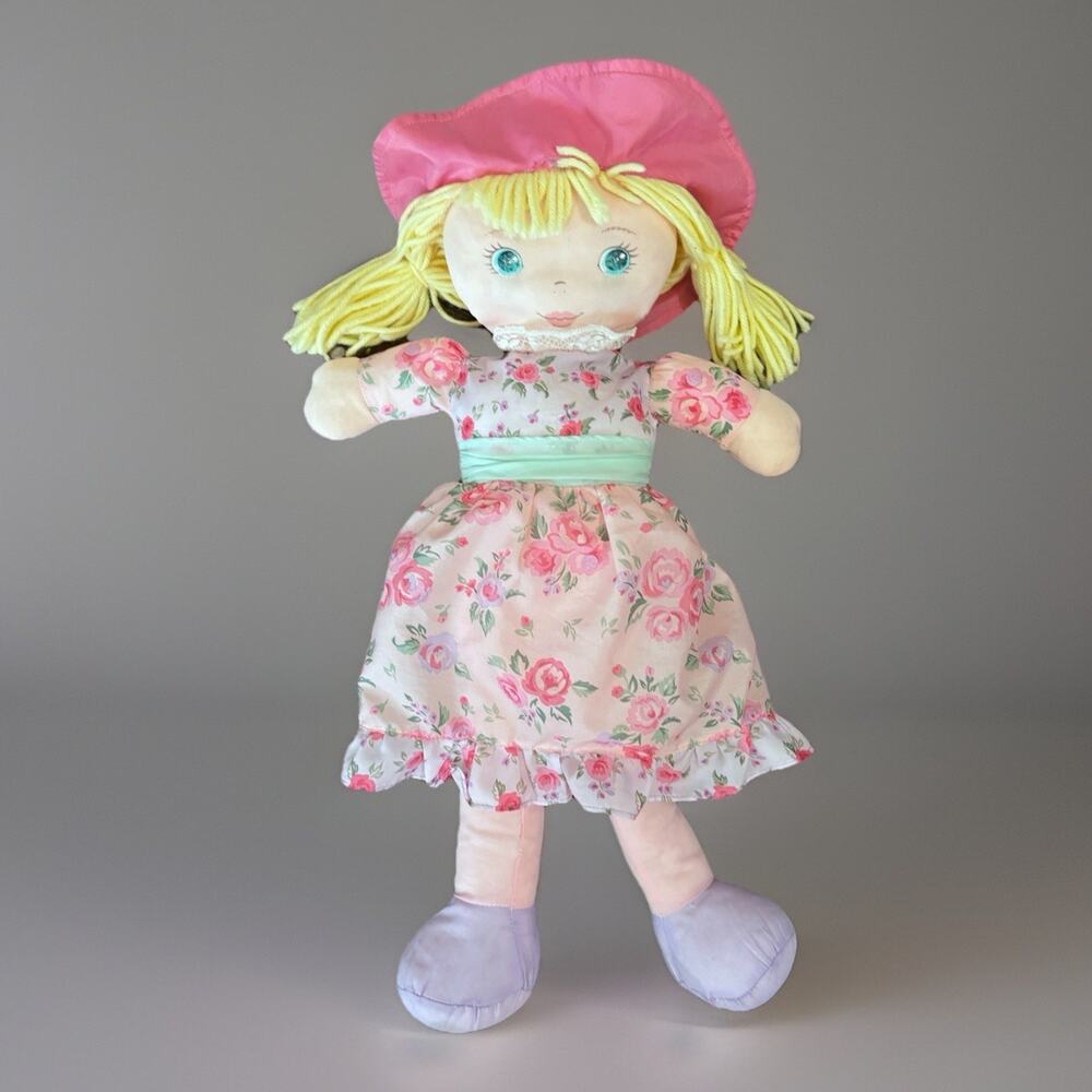 Vintage 1995 Sweetie Mine Rag cloth Doll Pillow Plush Blonde Pink Floral